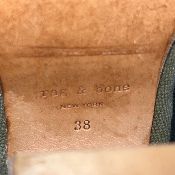 RAG & BONE Classic Newbury Khaki Canvas Natural Ankle Boots Booties size 38 / 8 - Picture 6 of 7